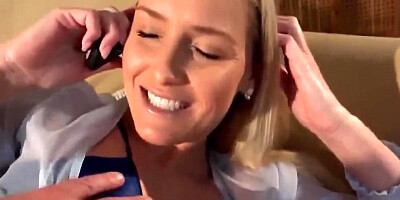 Cheating Wife Gets Fucked by Neighbor while Phone Talking