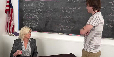 AuntJudysXXX - Naughty Mature Teacher Payton Hall Teaches Her Student a Lesson