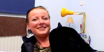 Dark haired German slut gets her small tits covered with cum