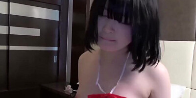 Beautiful black-haired Japanese, put on a uniform, give a blow job and have creampie sex with a shaved pussy Uncensored