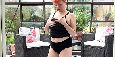 AuntJudys - Busty Redhead MILF Velvet's Hairy Yoga Workout
