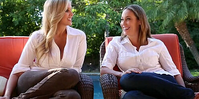 Julia Ann and Ryan Keely are licking each other's wet pussy