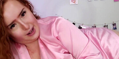 BBW redhead Valentine is playing with her big wet pussy