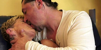 Fat mature lady is drilled with a thick cock on the couch