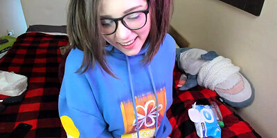 Deepthroat, feet and nipple orgasm