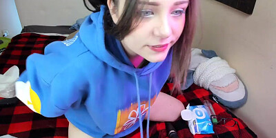 Deepthroat, feet and nipple orgasm