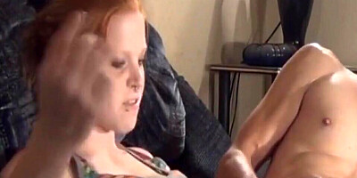 MILF and stepdaughter are giving handjobs in this homemade video