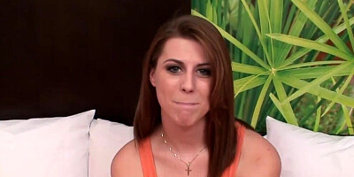 POV scene shows a foxy teen girl sucking dick and riding it