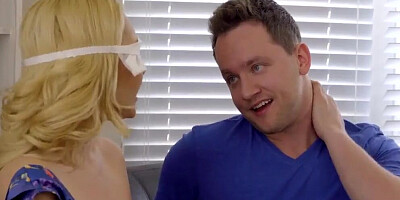 Stepson Tricked Blindfolded MILF and Fucks her in Bathroom and Bedroom