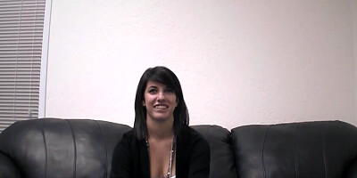 Amateur gal is on her first nude casting where she'll demonstrate sex skills