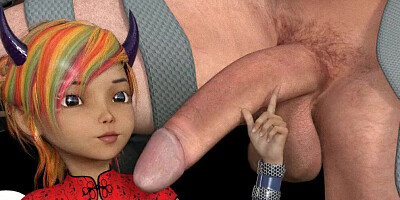 Tink stokes big man's cock episode 1 Hand job cum denial CFNM 3D small tits Tinker bell