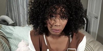 CUTE CURLY HAIRED EBONY TEEN MISTY STONE GETS CREAMPIED BY HER STEP DAD