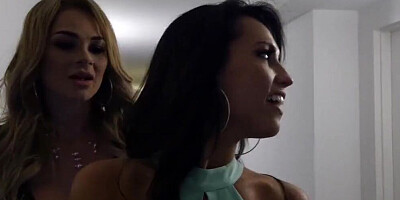 Lustful MILFs can't wait for their turn to ride the massive cock in a threesome