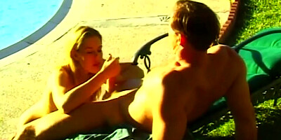 Classic porn video shows hot amateur girl gettting fucked outside