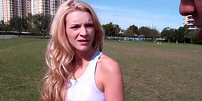 Katie Banks takes Bruno Dickems's thick cock to the balls