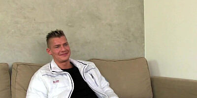 Lovely female agent is getting bonked on the couch by stranger