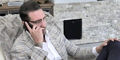 Inked stallion is shafting the teen's pussy in front of her stepmom