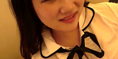 Asian teen sucks this cock and receives it in her pussy