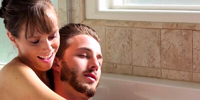 Chesty stepmom fondles her son and his majestic cock