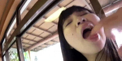 Slutty Asian doll is playing with hard pecker in this amateur video