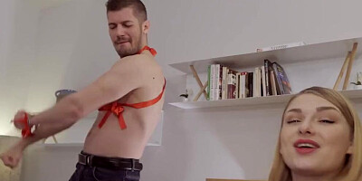 Juicy blonde Lucy Heart sucks a hard cock and gets hard pecker