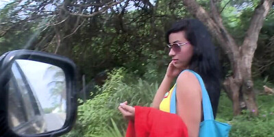 Pretty brunette girl is picked off the street for a porn casting