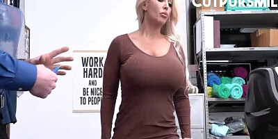 MILF shoplifters are strip-searched and fucked by a security officer