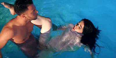 Evelyn Claire is in the role of one very naughty and sexual mermaid
