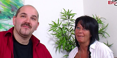 Old german mature wife try first time threesome casting MMF