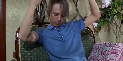 Fat MILF blows skinny stepson and enjoys his hard cock