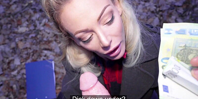Gorgeous MILF Isabelle Deltore blows and fucks a stranger for some cash