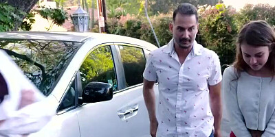 Cute teen sucks her stepdad