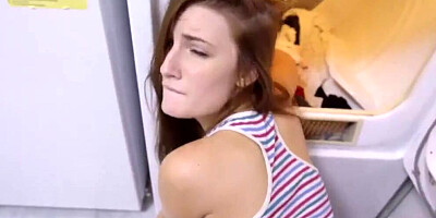 Naughty brunette chick gets her tight cherry destroyed in POV