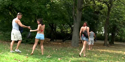 Attractive girls fuck in a FFMM foursome with a couple of hard cum spurting cocks