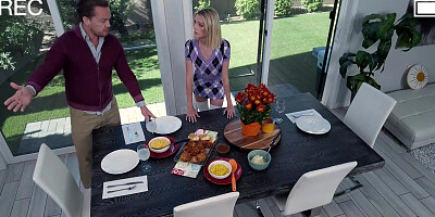 Cute Tight Blonde Gives Thanks For Stepdad's Big Cock On Thanksgiving
