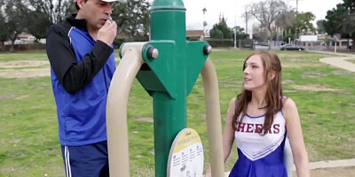 Blonde teen cutie is being shagged by a kinky old neighbor