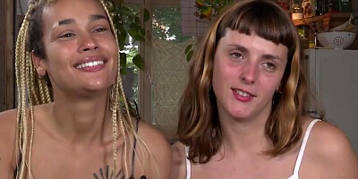 Two kinky lesbians are engaging in a hot action on the table