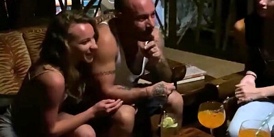 Slutty blonde cougar Marina Beaulieu is being fucked at this sex party
