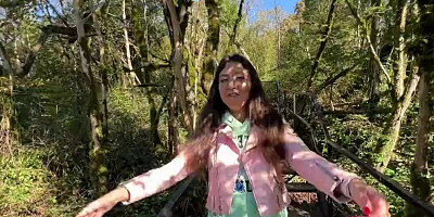 The walk through the forest ended with the fucking of the guide's sexy girl