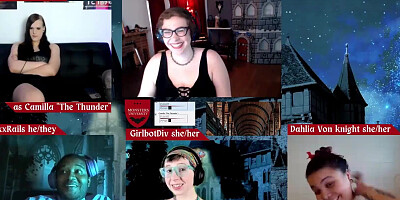 RPG Monsters U episode 16 with Jane Judge, RickyxxxRails, Roxxie Moth, Dahlia von Knight, and Girlbot Div DND Role Playing Game