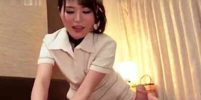 Kinky dude is jerking off while getting a massage from Asian MILF