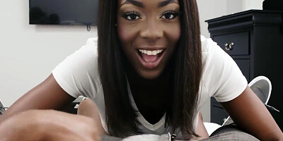 Innocent Busty Ebony StepSister Tori Montana Doesn't Wear A Bra At Home To Seduce Her Hung Stepbro