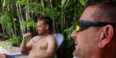 Petite chick Riley Star fucks with hung man by the pool