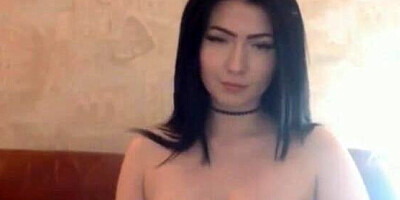 Lusty teen chick with natural tits is going to put on a masturbation show