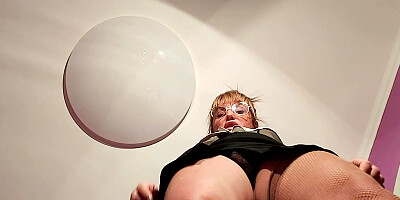 Mistress Zabava talks dirty while cock-teasing on the couch