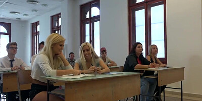 College Students Fuck their Professor in Class in Front of Colleagues