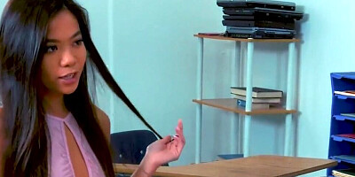 Asian teen girl will do anything to make her old teacher happy and satisfied