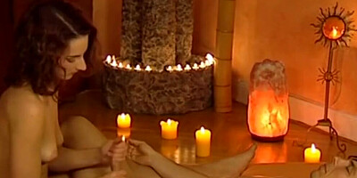 Naked masseuse gives that man a special cock and balls massage