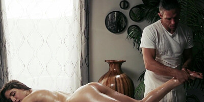 Abella Danger gets a hot oil massage and Mick's big dick