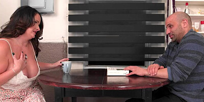 BBW Angelique LeClair sucks a cock and gets fucked from behind